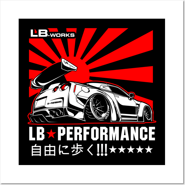 Nissan GT-R R35 Liberty Walk Wall Art by rizadeli